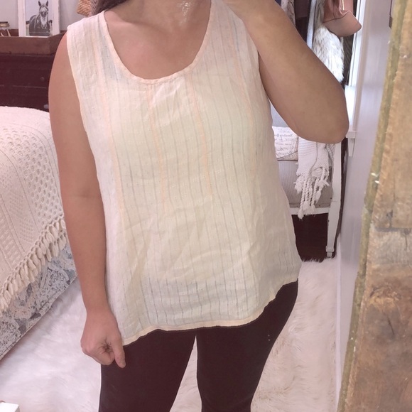 FLAX pink linen top size medium - Picture 2 of 4